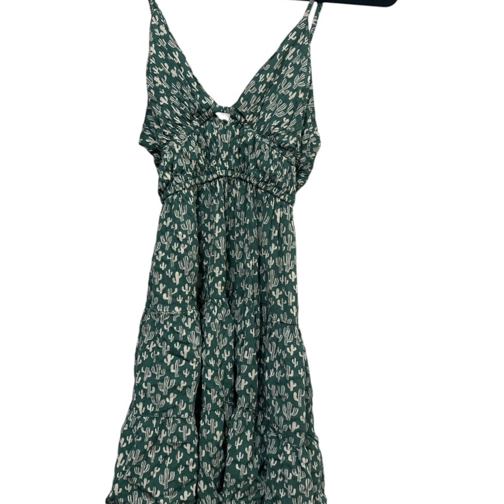 Angie Green and White Cactus Maxi Dress